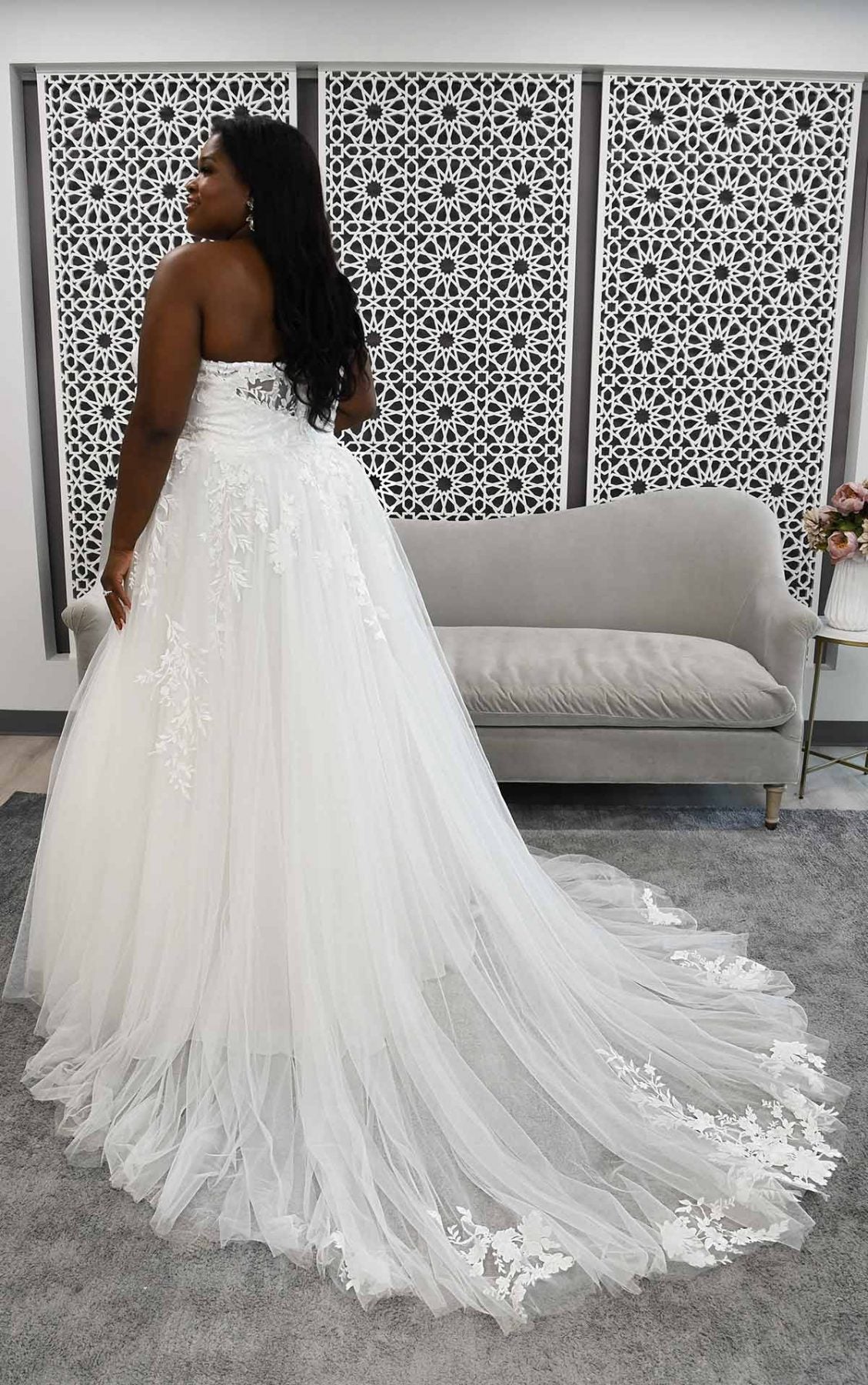 Strapless Aline Plus Size Wedding Dress With Illusion