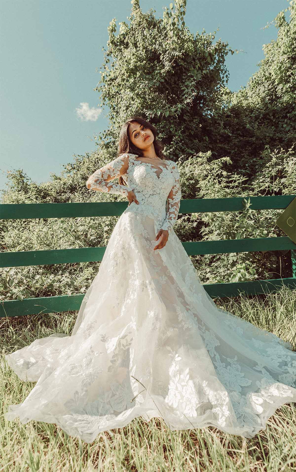 Lace A-line Wedding Dress With Long ...