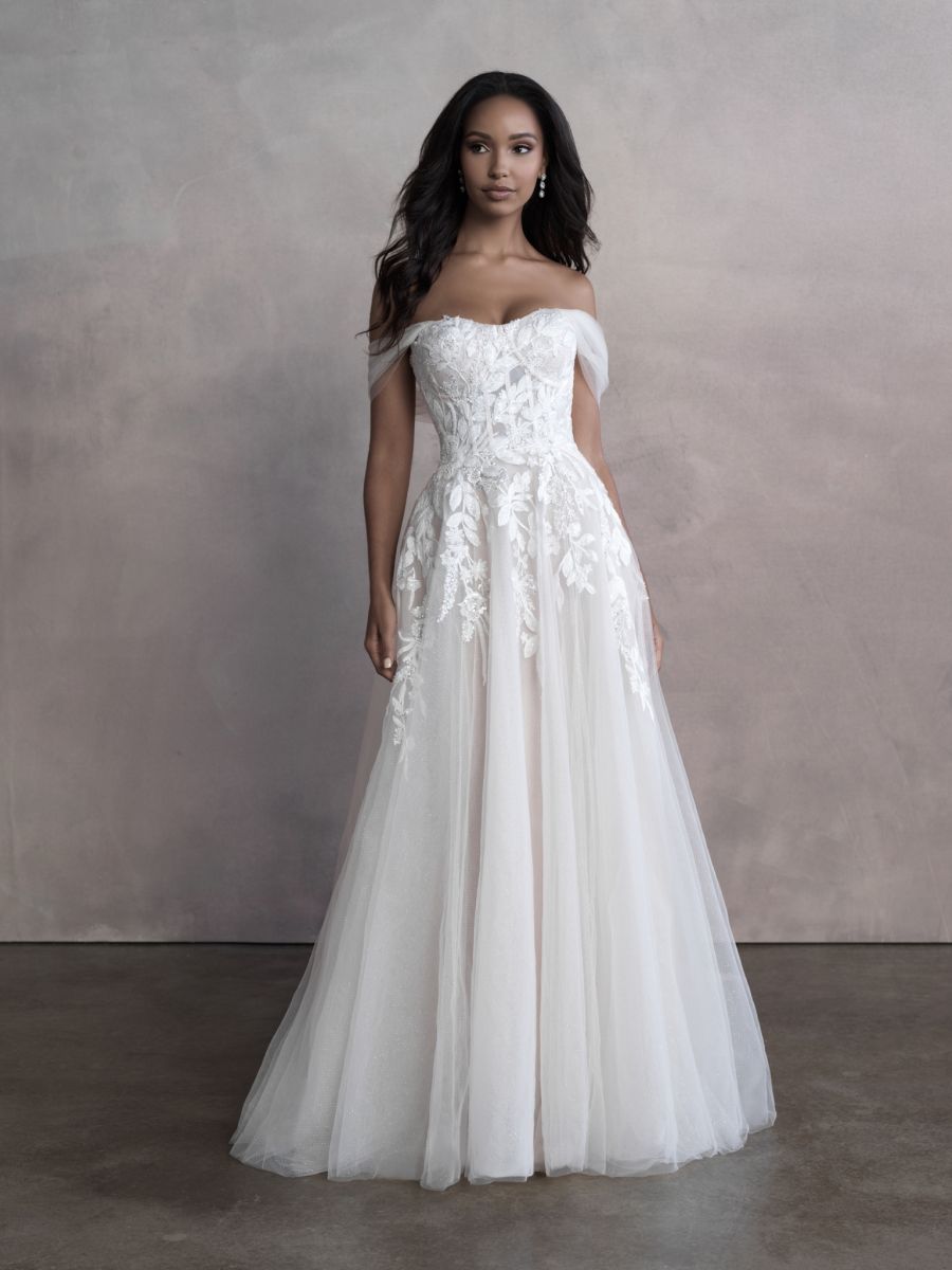 Off The Shoulder A-line Tulle Wedding Dress | Kleinfeld Bridal