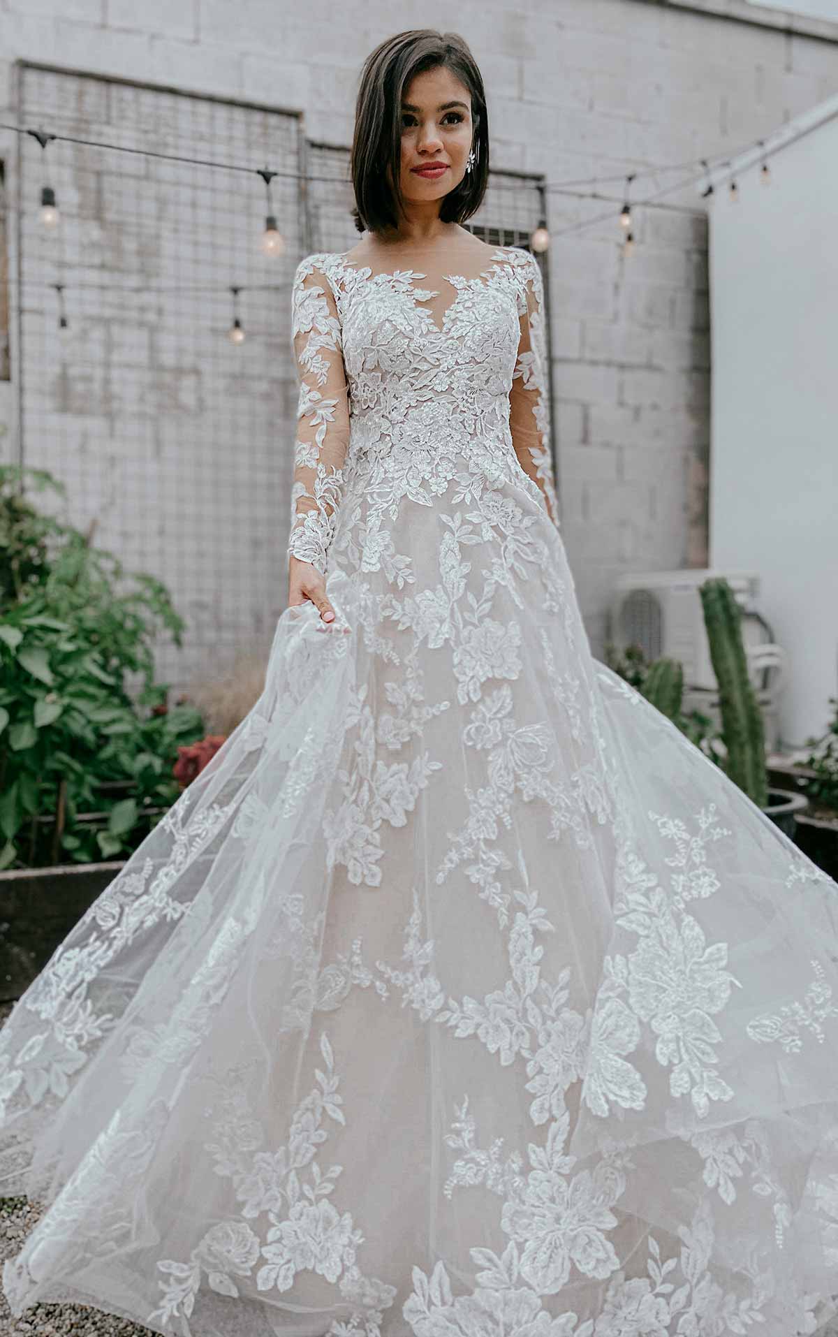 Long Sleeve A Line Wedding Dress ...