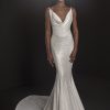 Sleeveless Glitter Sheath Wedding Dress With Cowl Neck by Pnina Tornai - Image 1
