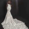 Strapless V-neck Illusion Neckline Fit And Flare Wedding Dresses With Floral Applique by Pnina Tornai - Image 2