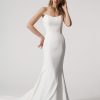 Strapless Fit and Flare Simple Wedding Dress with Illusion Back by Alyne by Rita Vinieris - Image 1