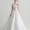Strapless Ball Gown Wedding Dress with Beaded Details and Sparkle Tulle Skirt by Disney Fairy Tale Weddings Platinum Collection - Image 1