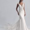 Sleeveless V-Neckline Fit and Flare Wedding Dress with Beadwork Throughout by Disney Fairy Tale Weddings Platinum Collection - Image 1