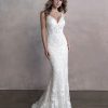 Sleeveless V-neckline Lace Sheath Wedding Dress by Allure Bridals - Image 1