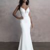 Spaghetti Strap Simple Sheath Wedding Dress With Cut Outs by Allure Bridals - Image 1