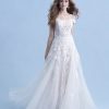 Cap Sleeve Off The Shoulder A-line Wedding Dress With Sequined Lace by Disney Fairy Tale Weddings Collection - Image 1