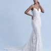 Spaghetti Strap V-neckline Sheath Wedding Dress With Sequin And Beaded Lace by Disney Fairy Tale Weddings Collection - Image 1