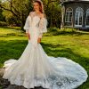 STRAPLESS BEADED AND EMBROIDERED FIT AND FLARE PLUS SIZE WEDDING DRESS by Eve of Milady - Image 1
