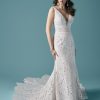 Sleeveless V-neckline Lace Fit And Flare Wedding Dress by Maggie Sottero - Image 1