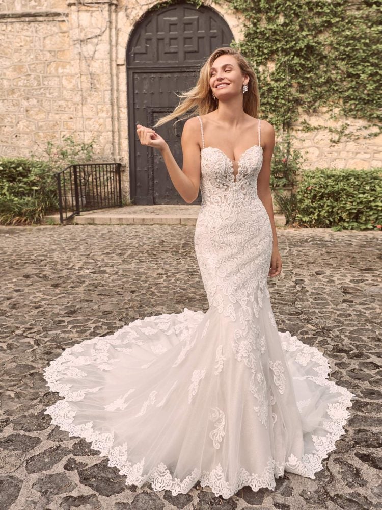 Sparkly Lace Fit-and-flare Bridal Dress Wedding Dress | Kleinfeld Bridal