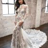 Lace High Neck Wedding Dress With Long Sleeves by Martina Liana - Image 1