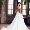 Cap Sleeve V-Neck Ball Gown Wedding Dress by Paloma Blanca - Image 2