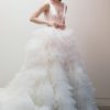 Sleeveless V-neck Textured Ball Gown Wedding Dress by Rivini - Image 1
