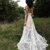 Spaghetti Strap A-line Wedding Dress With Vintage Lace Details by All Who Wander - Image 2