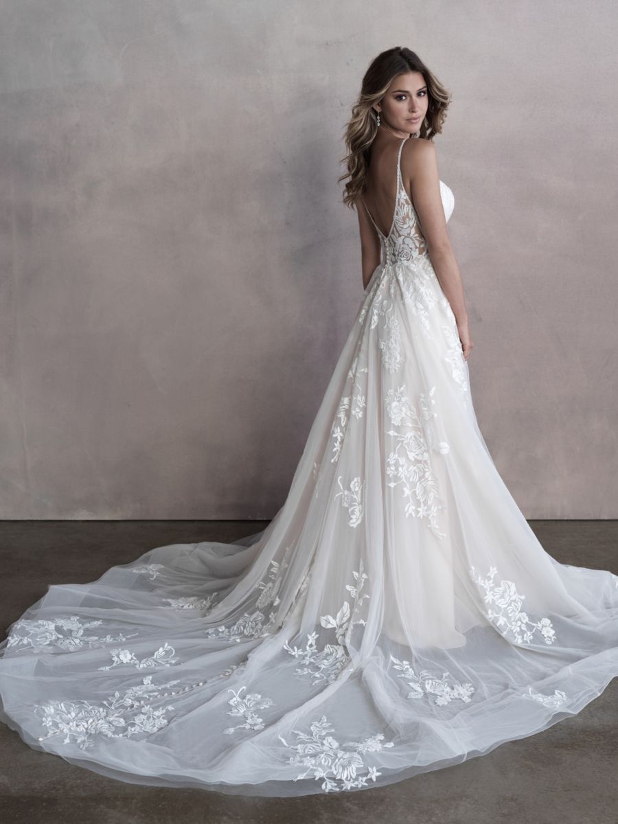 Spaghetti Strap Sweetheart Neckline Lace A-line Wedding Dress ...