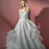 Spaghetti Strap Sparkle Tulle Ball Gown Wedding Dress With Open Back And Lace Applique by BLUSH by Hayley Paige - Image 1