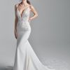 Sophisticated Spaghetti Strap Crepe Bridal Dress With A Dazzling Bodice by Sottero and Midgley - Image 1