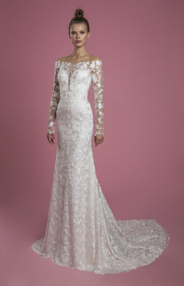 wedding dress sweetheart neckline lace overlay