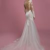 Long Sleeve Sweetheart Neckline Fit And Flare Lace Wedding Dress With Tulle Skirt by P by Pnina Tornai - Image 2