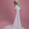 Long Sleeve V-neckline Lace Sheath Wedding Dress by P by Pnina Tornai - Image 2