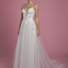 Strapless A-line Sequin Wedding Dress With Lace Underlay And Tulle Skirt by P by Pnina Tornai - Image 1