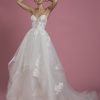 Strapless Sweetheart Neckline Ball Gown Layered Tulle Skirt Wedding Dress With Lace Bodice by P by Pnina Tornai - Image 1