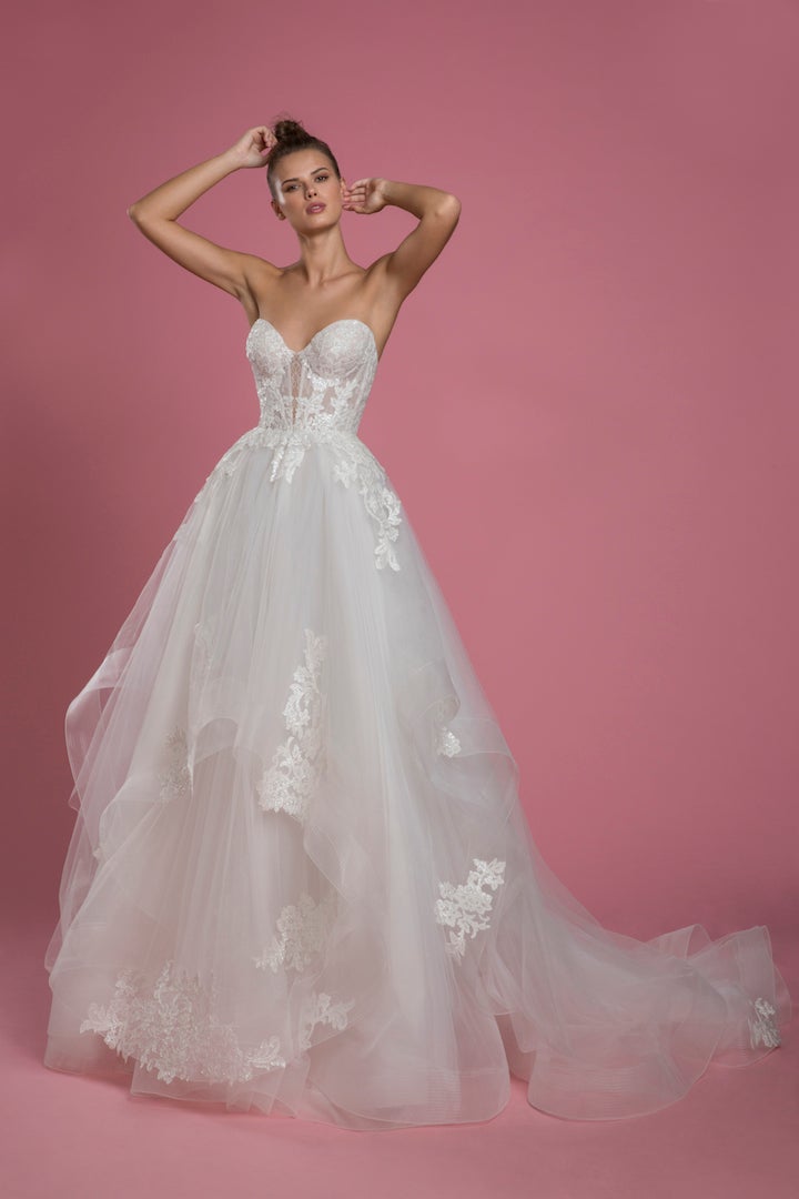 Jovani 38290 Layered Skirt Knot Bodice Dress - MadameBridal.com