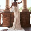 Straight Wedding Dress With Asymmetrical Neckline And Back by Marchesa for Pronovias - Image 2