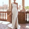Straight Wedding Dress With Asymmetrical Neckline And Back by Marchesa for Pronovias - Image 1