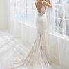 V-neckline Sleeveless Beaded Lace Sheath Wedding Dress by Randy Fenoli - Image 2