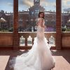Cap Sleeve V-neckline Mermaid Wedding Dress with Lace Bodice and Ruffled Tulle Skirt by Pronovias x Kleinfeld - Image 2