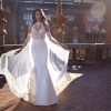 Sleeveless Illusion High Neck Sheath Wedding Dress with Beaded Bodice by Pronovias x Kleinfeld - Image 2