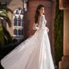 Long Sleeve V-neckline A-line Wedding Dress with Beading and Lace by Pronovias x Kleinfeld - Image 2
