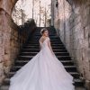 Cap Sleeve Off The Shoulder Ball Gown Wedding Dress With Beaded Bodice And Tulle Sparkle Skirt by Disney Fairy Tale Weddings Collection - Image 2