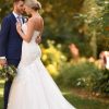 Floral Fit And Flare Wedding Gown With Strapless Bodice by Essense of Australia - Image 2