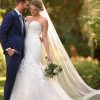 Floral Fit And Flare Wedding Gown With Strapless Bodice by Essense of Australia - Image 1
