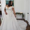 Sparkling Off The Shoulder Plus Size Ball Gown With Extra Volume by Essense of Australia - Image 1