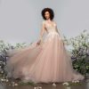 Long Sleeve High Neckline Illusion Ball Gown Wedding Dress With Tulle Skirt by Hayley Paige - Image 1
