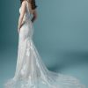 Sleeveless V-neckline Beaded Lace Sheath Wedding Dress by Maggie Sottero - Image 2