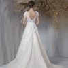 Short Sleeve V-neckline A-line Wedding Dress With Embroidered Tulle by Tony Ward - Image 2