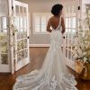 HIGH-NECK LACE WEDDING DRESS WITH SHEER DETAILS by Essense of Australia - Image 2