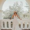 Lace V-Neckline Wedding Dress With Sheer Bodice by Essense of Australia - Image 1