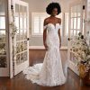 OFF-THE-SHOULDER FLORAL LACE WEDDING DRESS WITH SWEETHEART NECKLINE by Essense of Australia - Image 1