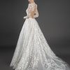 Illusion All Over Lace Puff Long Sleeve A-line Wedding Dress by Love by Pnina Tornai - Image 2