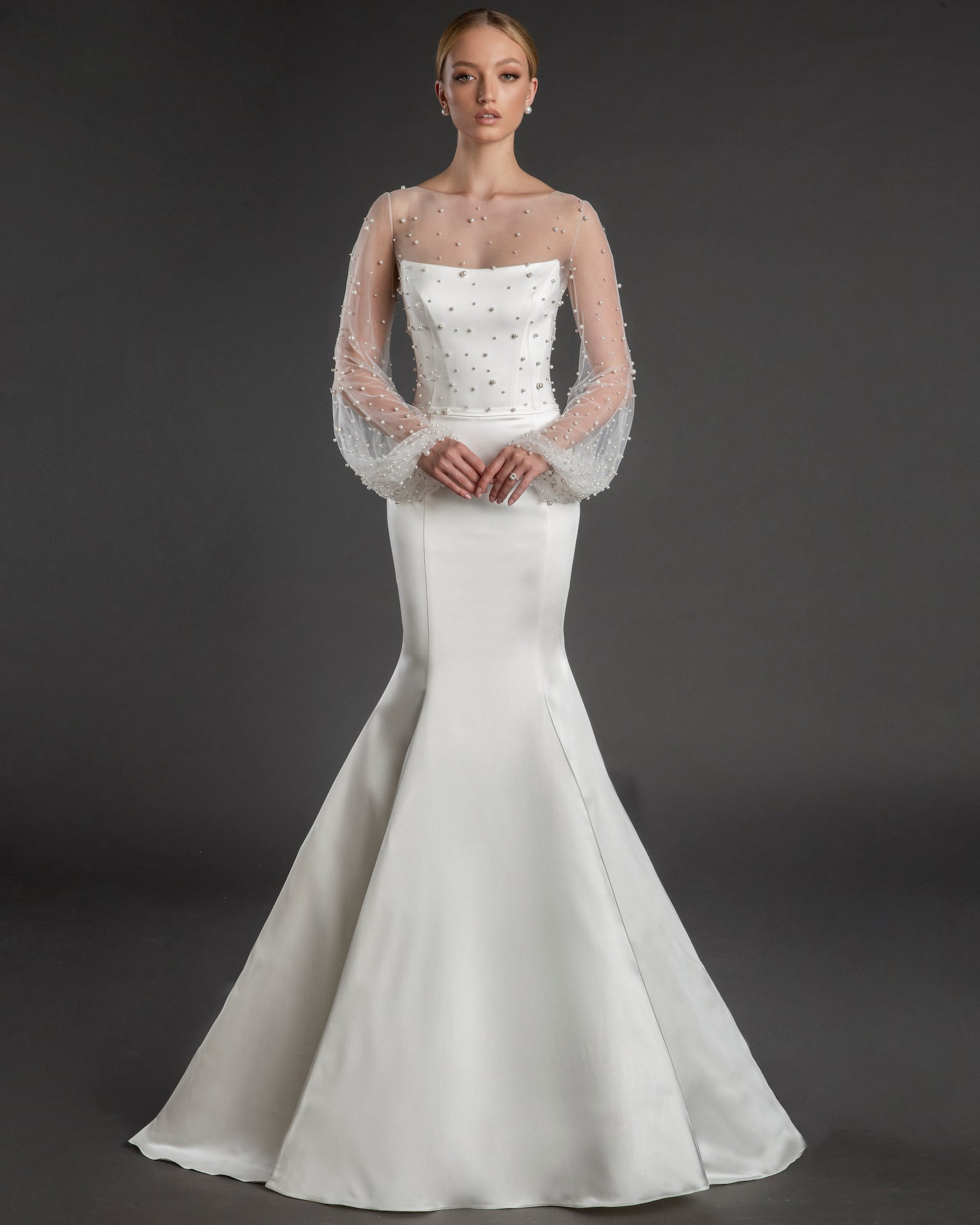 Sheer Overlay Wedding Dresses