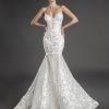 Strapless V-neckline Lace Mermaid Wedding Dress With Flowers And Crystals by Love by Pnina Tornai - Image 1