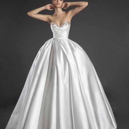 Sweetheart Neckline Strapless Satin Ball Gown Wedding Dress With ...