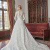 Long Sleeve Lace Collar Neckline Ball Gown Wedding Dress by Sareh Nouri - Image 2